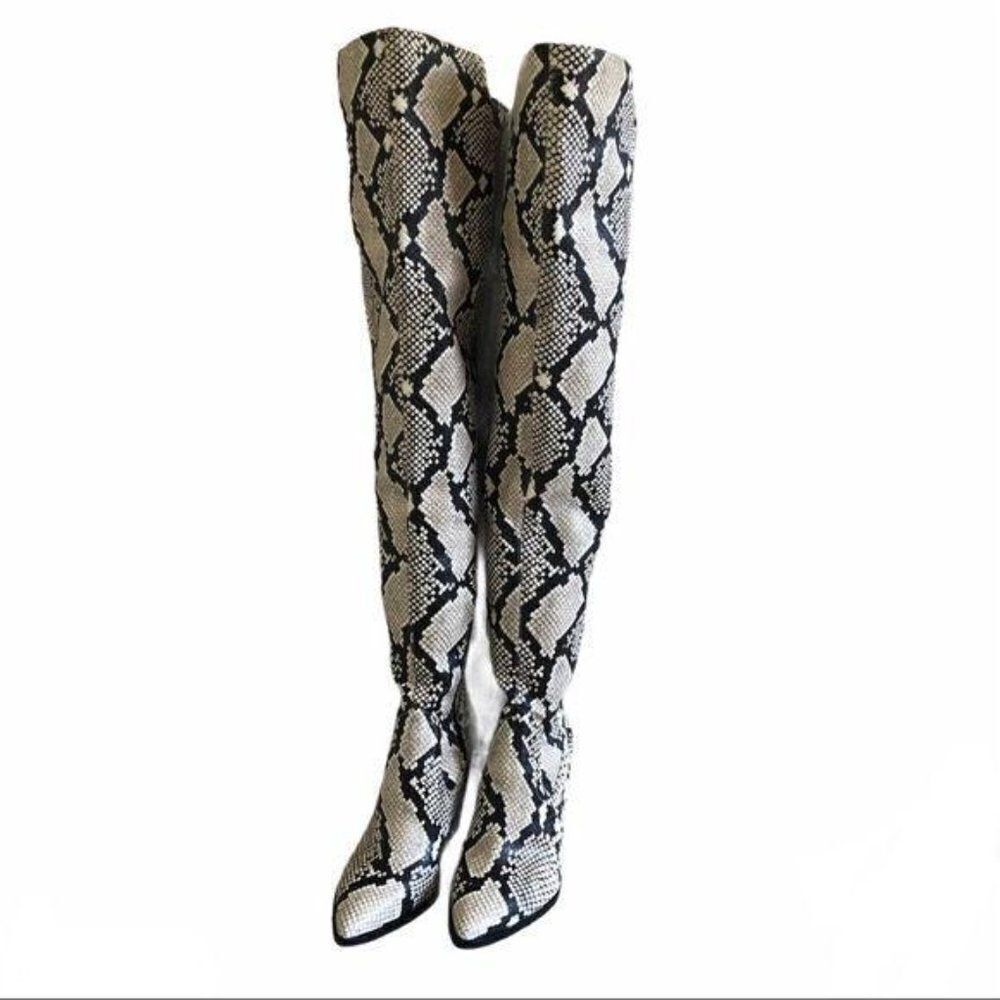 Vince Camuto Cottara Over the Knee Snakeskin Boots US 6 EU 36.5 - Picture 4 of 10